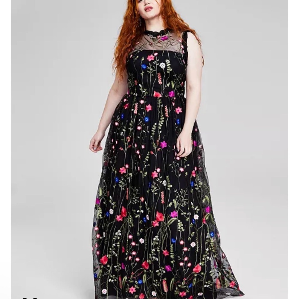 City Studio Black Floral Prom Dress